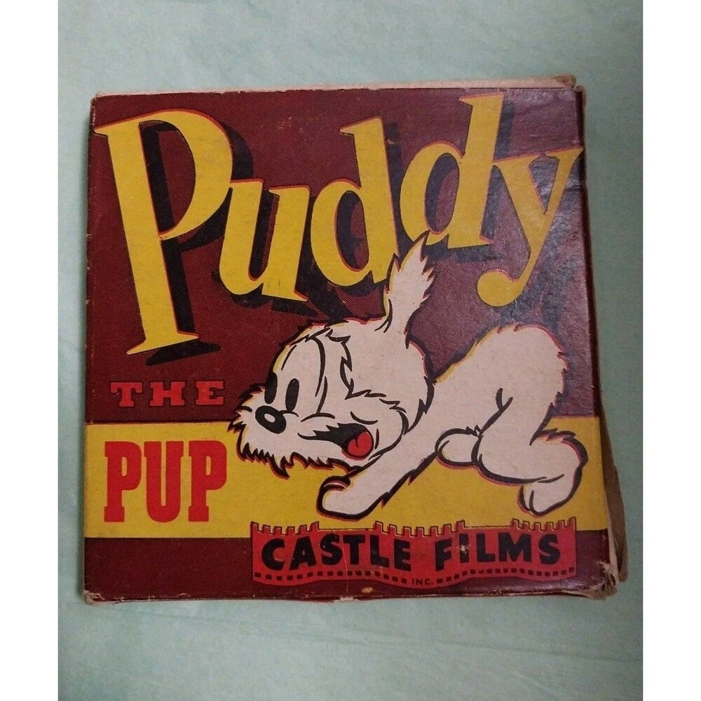 Vintage Castle Films Puddy The Pup 8mm Film No 790 Scat Cats Metal Reel Box